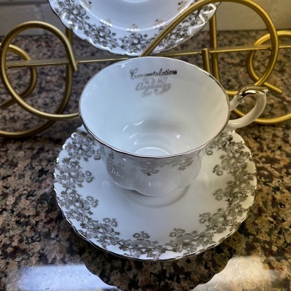 Royal Albert bone china, cup, and saucer. 25th wedding anniversary. (2) - Picture 6 of 8